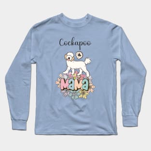 White and Apricot Cream Golden Cockapoo Mama 7 Long Sleeve T-Shirt